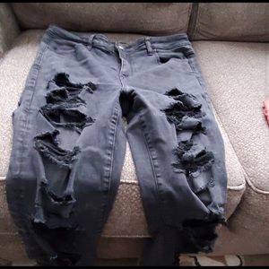 American Eagle Highly distressed jeggings 16 long